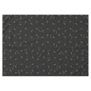 Mantel Hojas de pájaros carbón negro verde marrón gris