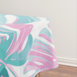 Mantel Hojas de palma rosadas tropicales