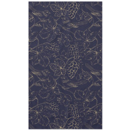 Mantel Hojas de uva de la marina y de las granas de oro  