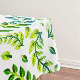 Mantel Hojas Elegantes Verde Limón Turquesa