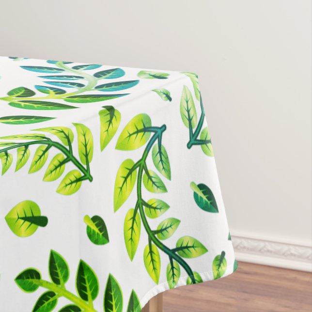 Mantel Hojas Elegantes Verde Limón Turquesa (In Situ)
