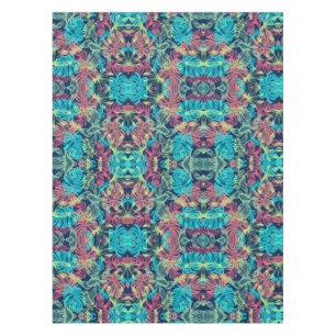 Mantel Hojas tropicales azul naranja rojo