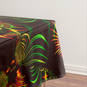 Mantel Hojas verdes y curvas amarillas de color fuego