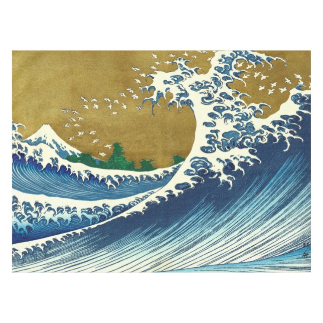 Mantel Hokusai Gran Ola Arte Japonés (Frente (Horizontal))
