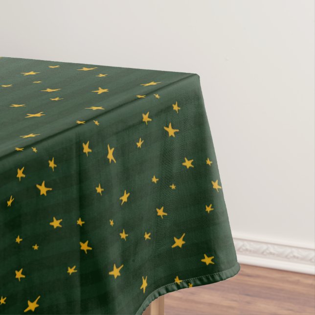 Mantel Holiday Green Yellow Stripe Star Christmas  (In Situ)