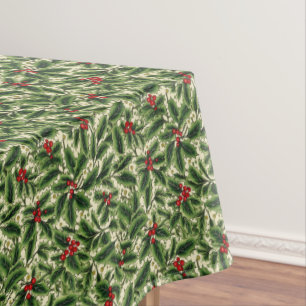 Mantel Holiday Holly Tablecloth