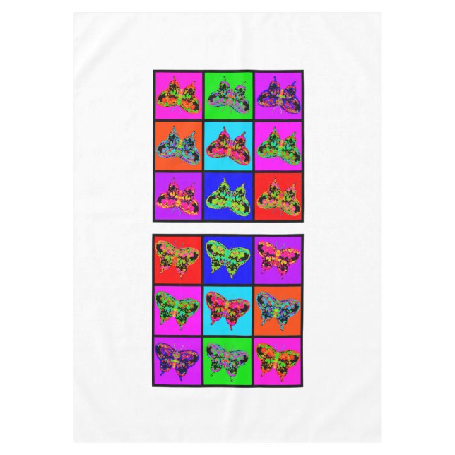 Mantel holiES - Mosaico de mariposas psicodélicas (Anverso)