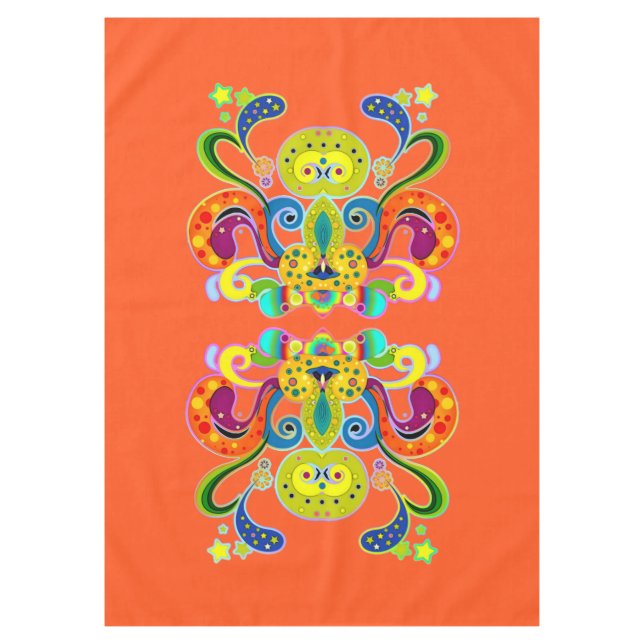 Mantel holiES - vaca sagrada y feliz abstracta + tus idea (Anverso)