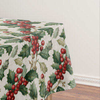Mantel Holly Y Mistletoe En La Lino Faux Off-White