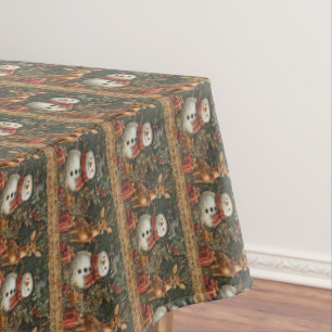 Mantel Hombre de Nieve Reno Notas Musicales de Navidad