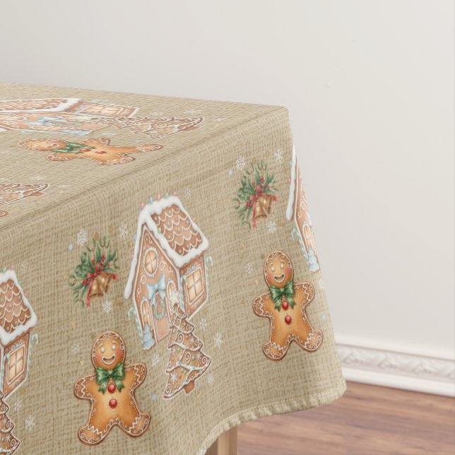 Mantel Hombre de pan de jengibre, casa, árbol, Navidades (In Situ)