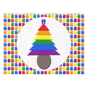 Mantel Hombres gay arcoiris Árbol de Navidad y regalo