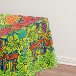 Mantel Hongos Patrón de Arte Nuevo Retro Bird de Voysey