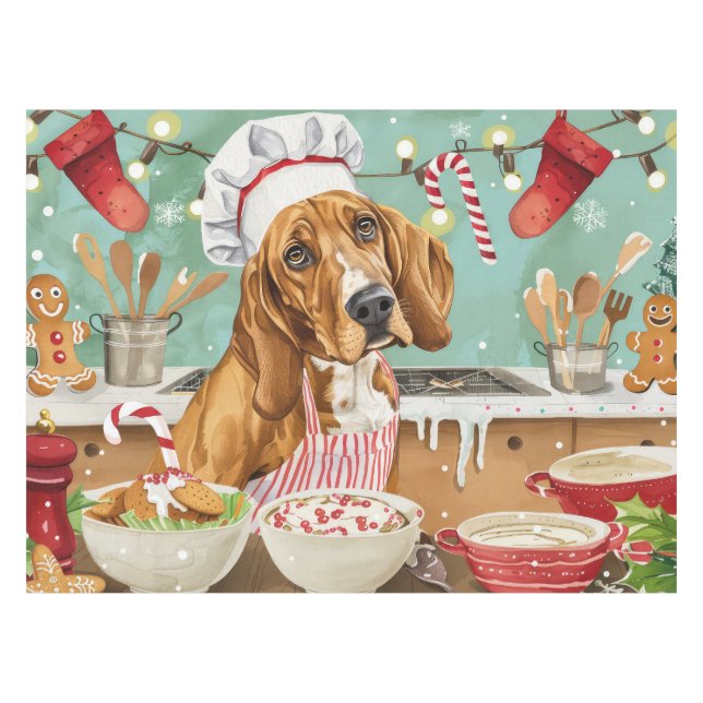 Mantel Horario vacacional de Coonhound: Navidades festivo (Frente (Horizontal))