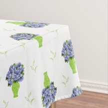  Hortensia Azul Florero Verde Patrón Costero