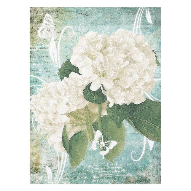 Mantel Hortensia blanca (Anverso)
