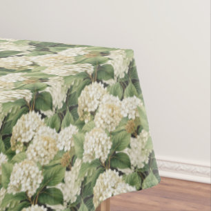 Mantel Hortensia flores acuarela boho retro
