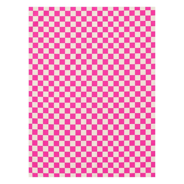 Mantel Hot pink and tan checkerboard pattern (Anverso)