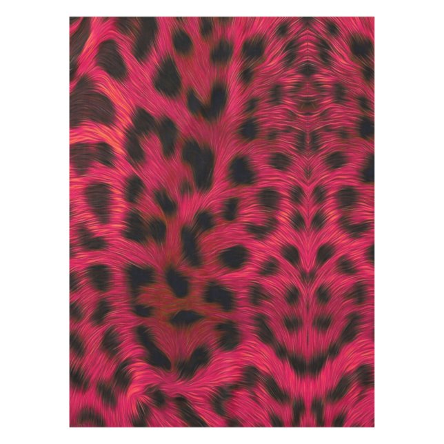 Mantel Hot Pink Leopard Print Faux  (Anverso)