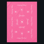 Mantel Hot Pink Personalized Name 90th Birthday<br><div class="desc">A solid hot pink background decorates this unique and fun party tablecloth. Although default says "90th Birthday", you can easily change the text for name, # of years, and event. Very feminine and girly! Matching/coordinating paper plates and napkins are available on zazzle at SocolikCardShop. All Rights Reserved © 2014 Alan...</div>