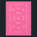 Mantel Hot Pink Personalized Name 90th Birthday<br><div class="desc">A solid hot pink background decorates this unique and fun party tablecloth. Although default says "90th Birthday", you can easily change the text for name, # of years, and event. Very feminine and girly! Matching/coordinating paper plates and napkins are available on zazzle at SocolikCardShop. All Rights Reserved © 2014 Alan...</div>