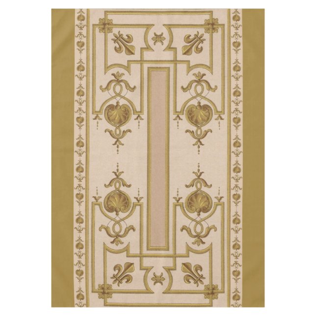 Mantel huella barroca dorada opulenta (Anverso)