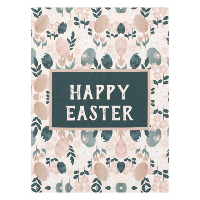 Mantel Huevo de Pascua Botánica de Boho Verde Sweet Peach (Anverso)