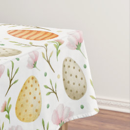 Mantel Huevos de Acuarela Vintage y Flores de Primavera P