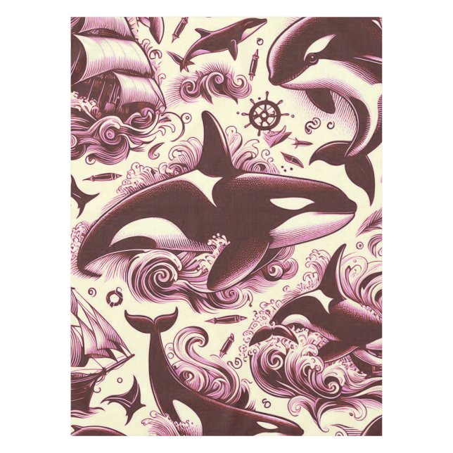 Mantel Huevos de Orca Nautical Seamless (Anverso)