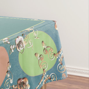 Mantel Huevos y Rosas Pastel de Gris Pálido de Pascua