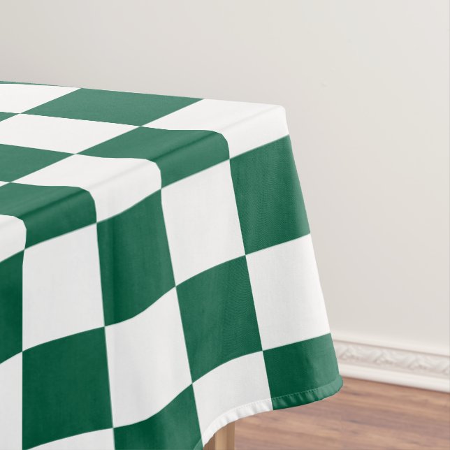 Mantel Hunter Green y White Checkered (In Situ)