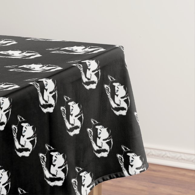 Mantel Husky Tablecloth Husky Malamute Art Tablecloth (In Situ)