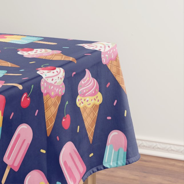 Mantel Ice cream, popsicles and cherries pattern (In Situ)