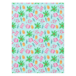 Mantel Iconos de playa de verano preppy / Azul costero