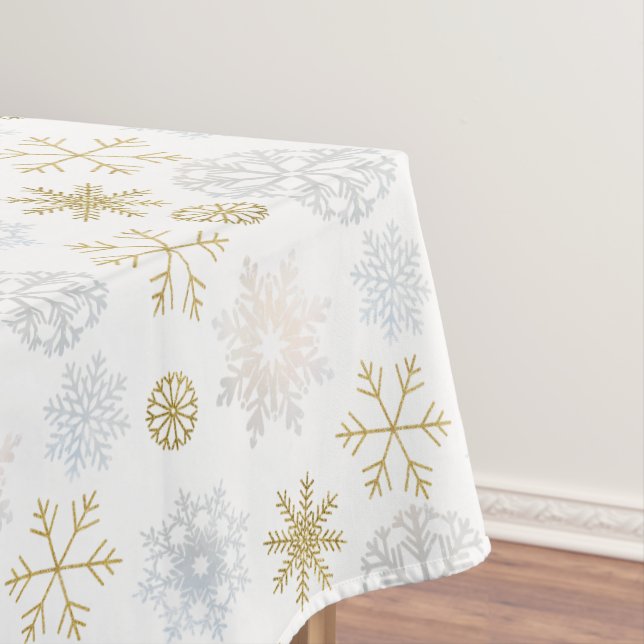 Mantel Icy Snowflake Winter Baby Shower Tablecloth (In Situ)