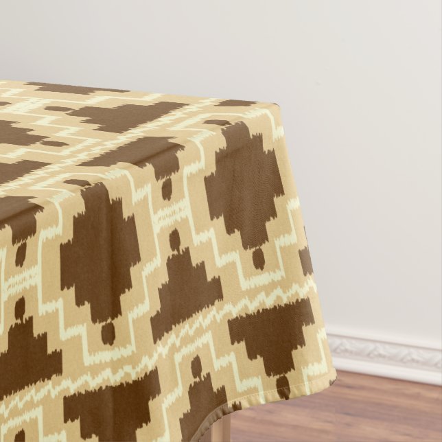 Mantel Ikat Aztec Tribal - Tan, marrón y crema (In Situ)