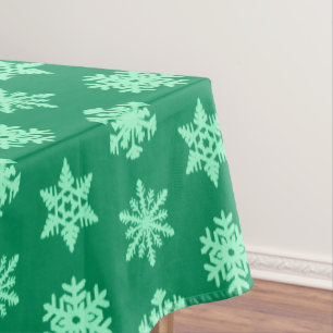 Mantel Ikat Snowflakes - Pino y verde menta