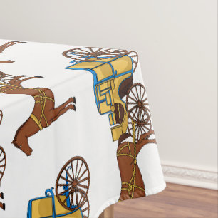 Mantel Ilustracion de caballos y carruajes reales