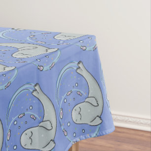 Mantel Ilustracion de foca feliz y personalizado de pesca