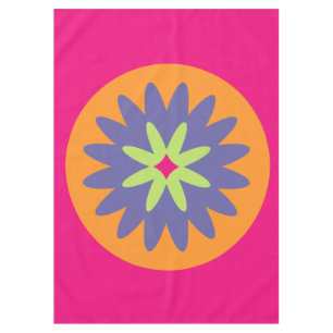 Mantel ilustración de formas florales naranja y rosa
