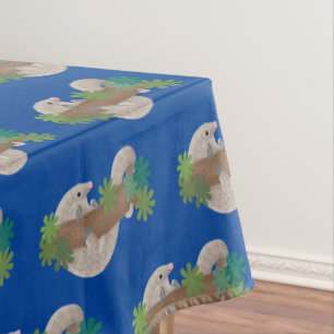 Mantel Ilustracion de hormigón de pangolin feliz