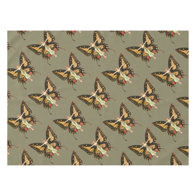 Mantel Ilustración de Mujer Volando Mariposa Flapper (Frente (Horizontal))