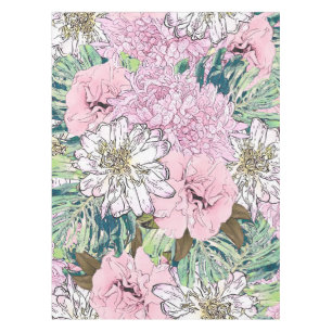 Mantel Ilustracion floral blanco y rosa de Rubor