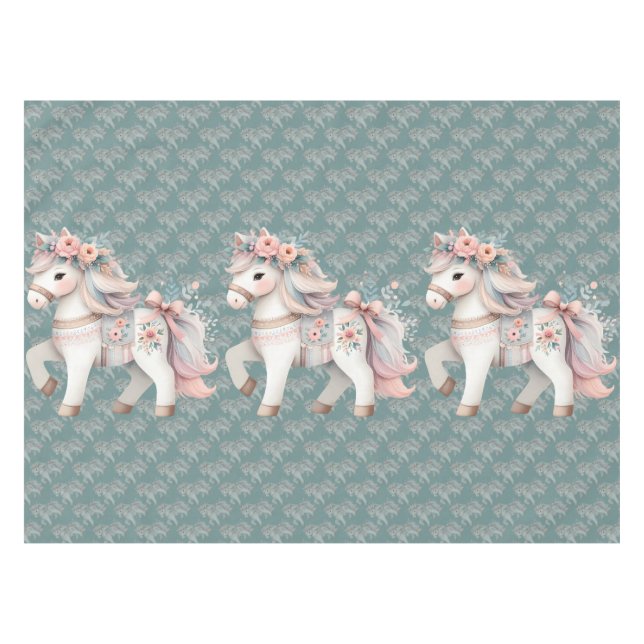 Mantel Ilustracion Floral Pastel Horse Fantasy (Frente (Horizontal))
