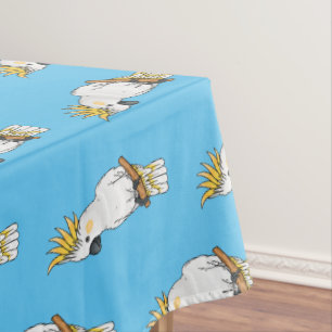Mantel Ilustracion personalizado de cacatúa con crema de