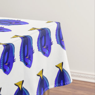 Mantel Ilustracion personalizado de pescado tang azul