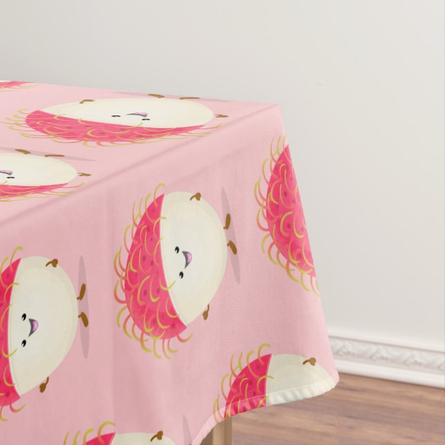 Mantel Ilustracion personalizado de rambután rosa suave (In Situ)
