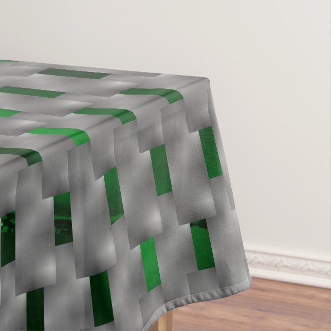 Mantel Imagen verde bajo placas grises, cuadrados oblongo (In Situ)