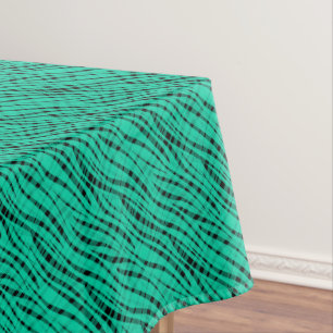 Mantel Impresión abstracta de tigre turquesa verde