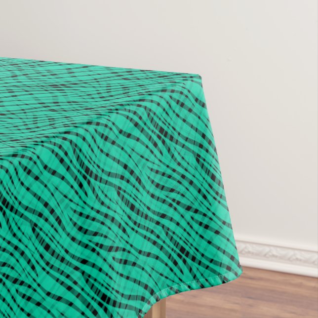 Mantel Impresión abstracta de tigre turquesa verde (In Situ)